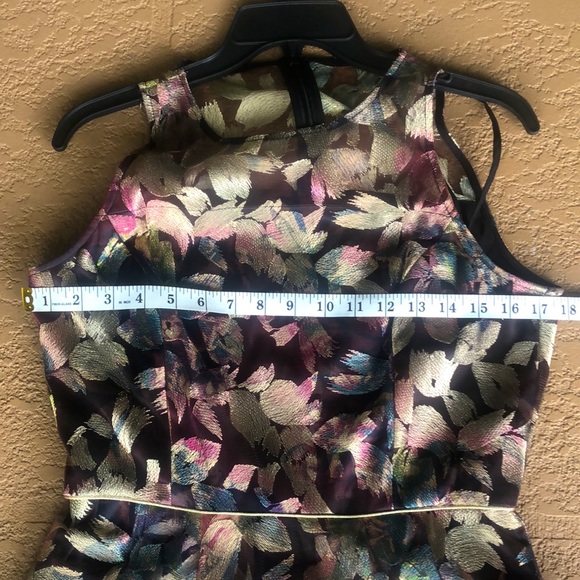 Alex Marie Sarah Embroidered Floral Print Hi-Low A-Line Midi Holiday Dress Sz 6 - Picture 11 of 13